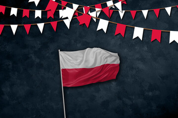 Poland independence day greetings card with flag and text © firewings