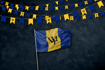 Barbados independence day greetings card with flag and text © firewings