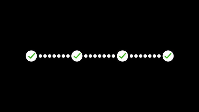 Four numbers progress animation with checkmarks.