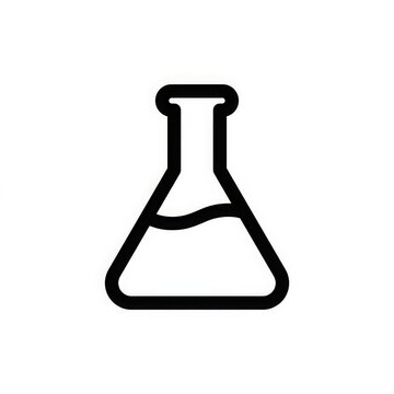 Erlenmeyer flask line icon science chemistry and laboratory symbol