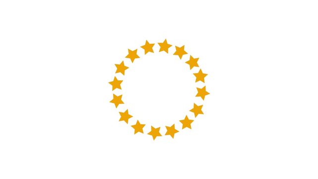 stars in a circle oriented to the center. 50 silver star on a blue background..