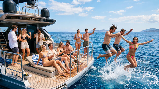 man and woman on the yacht