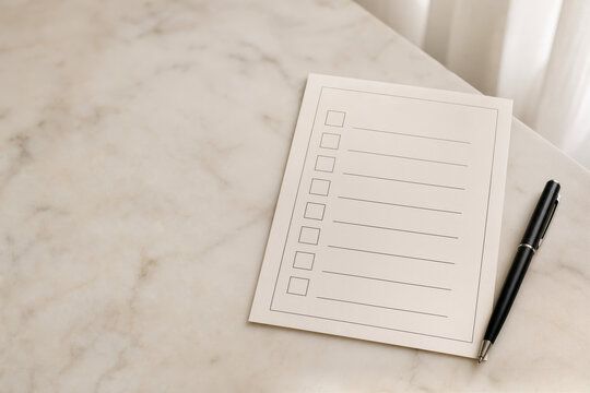 Israel Knesset election ballot paper on marble with pen democratic voting civic duty parliamentary legislative vote concept minimal composition for election day