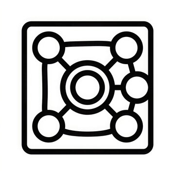 Network connection icon central hub with interconnected nodes illustration