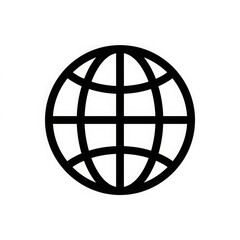 Obraz premium Globe icon black and white linear design for global networks