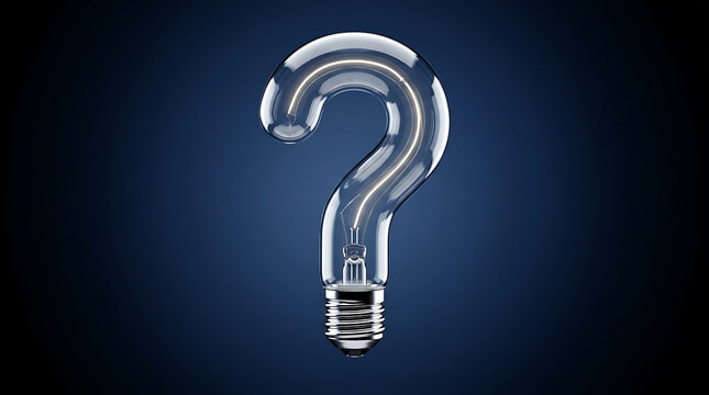 A Creative Concept Illustration Featuring A Question Mark Shaped Light Bulb For Problem Solving
