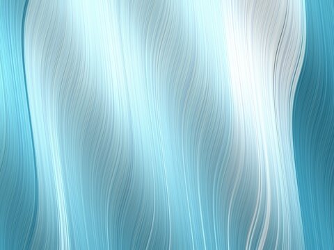 Soft waves ripple in cool turquoise and white hues. Flowing lines mimic water, wind, or fabric movement. The image evokes calm, serenity, and gentle motion. Ideal for backgrounds, digital art
