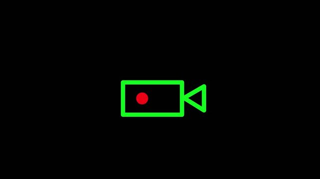 Video recording icon animation on clean background, camera record symbol motion design ideal for media apps.Motion graphics of concept