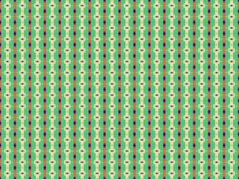 Geometric pattern features repeating vertical motifs. Soft mint green hues dominate the design. Each element combines dots, lines, and shapes. Pattern creates a balanced, rhythmic visual flow