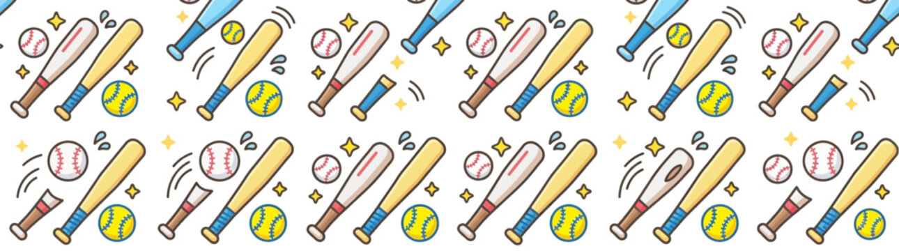 Cute Baseball and Softball Pattern