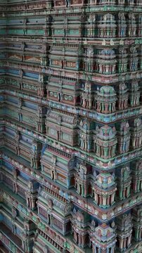 Vertical Aerial View of Sri Ranganathaswamy Temple, Srirangam, Tamil Nadu, India