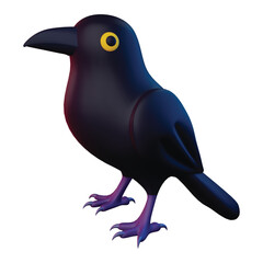 Naklejka premium 3d rendering icon Halloween Crow