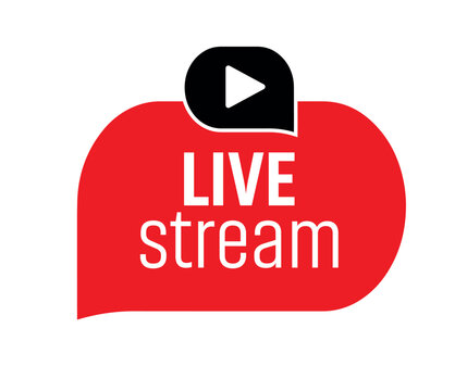 live stream sign on white background