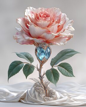 Luxury pink rose jewelry high resolution image