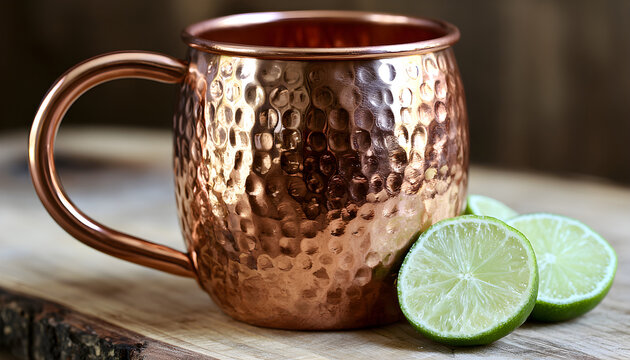 Hammered copper mug elegance.
