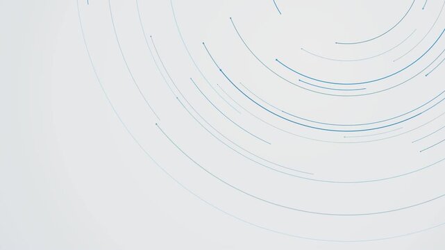 Abstract blue dotted circular lines forming a modern technology pattern on a light surface