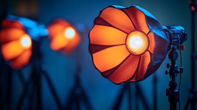 Professional Studio Lighting Equipment in Action.