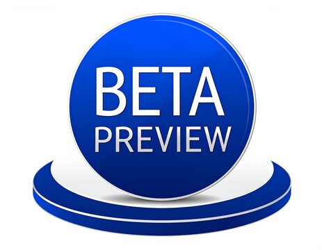 Beta Preview Blue 3D Button Glossy Icon for Software and Application Testing