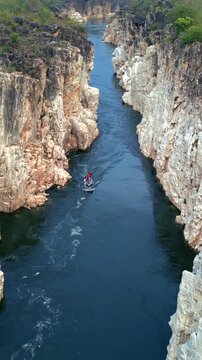 Vertical Aerial View of Bhedaghat, Jabalpur, Madhya Pradesh, India