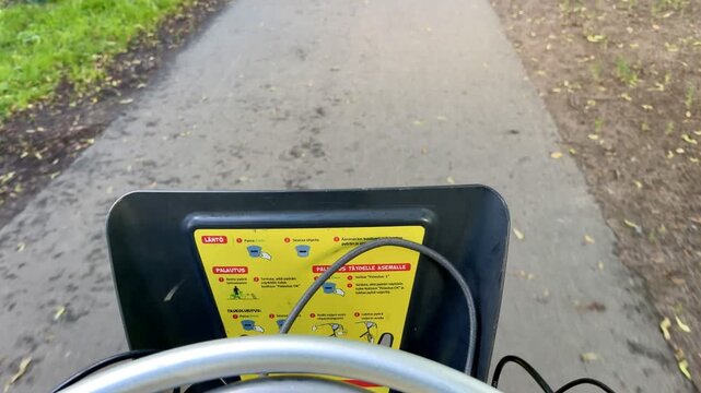 City Bike Ride Through Kaisaniemi Park Path in Helsinki