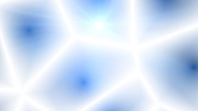 Abstract blue-white light pattern radiates from center. Soft glow creates a dreamy, ethereal feel