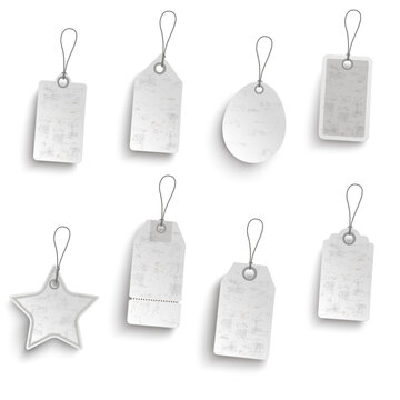 White Price Stickers Set Transparent
