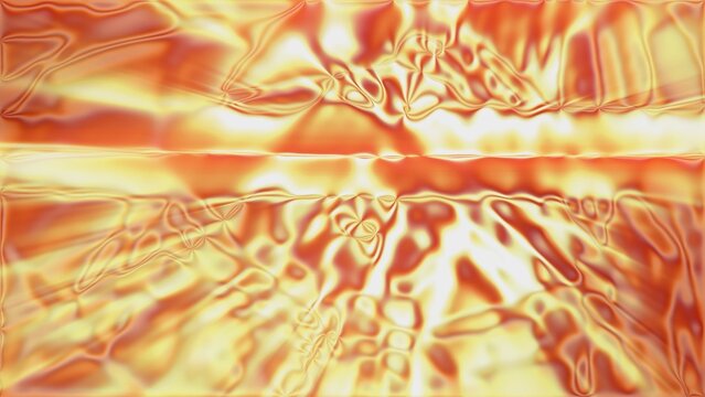 A vibrant, abstract metallic surface featuring warm gold and copper tones with fluid ripples and reflections, creating an artistic and visually appealing background.