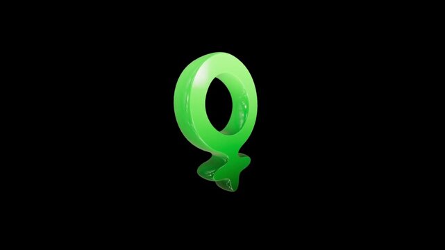 female icon motion on black screen