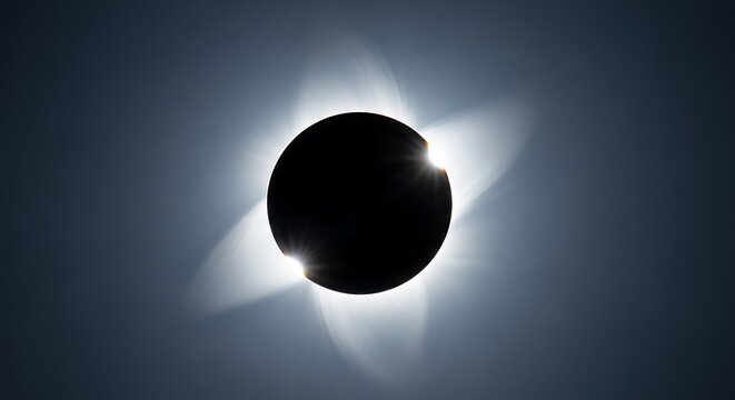 Stunning total solar eclipse showcasing the sun's luminous corona against a dark sky, a rare and breathtaking celestial event capturing the beauty and mystery of our universe
