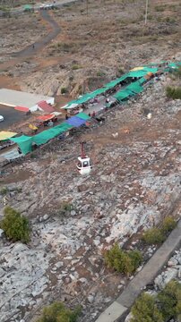 Vertical Aerial View of Cable Car, Bhedaghat, Jabalpur, Madhya Pradesh