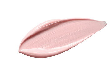 Fototapeta premium Smooth pale pink cream swatch isolated on transparent background
