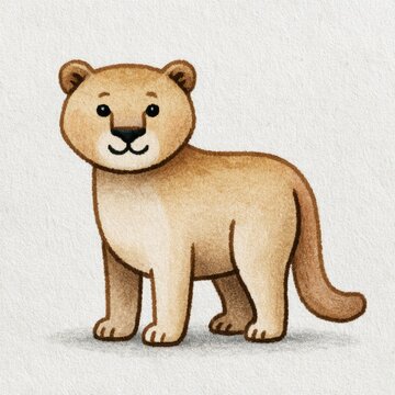 Cute puma cougar doodle illustration