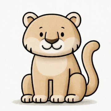 Cute puma cougar doodle illustration