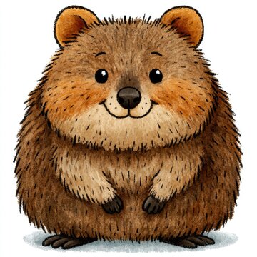 Cute quokka doodle illustration