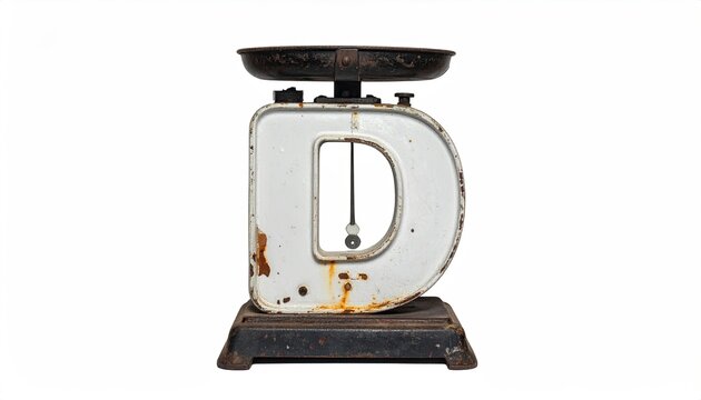 Rusty Vintage Kitchen Scale with White Body