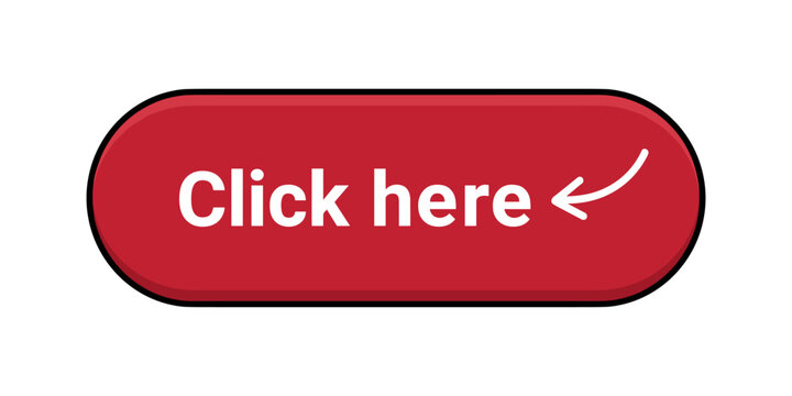 Red oval click here button with curved arrow icon
