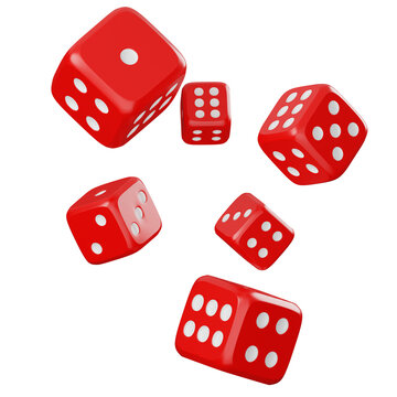 Red Dice Scattered Against