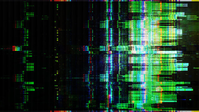 Green Digital Corruption, Matrix-Style Data Stream Glitch