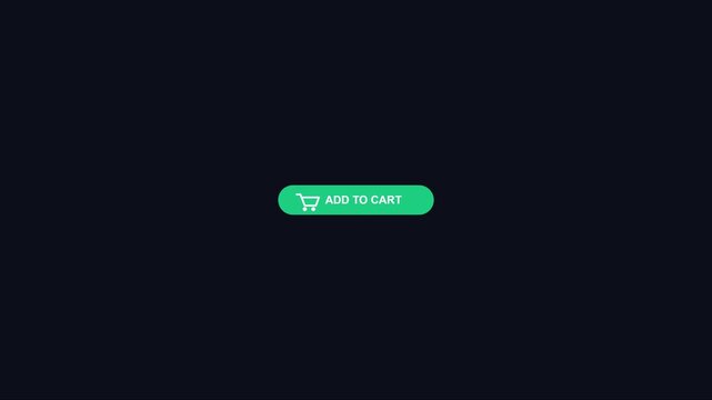 Add to cart button animation with shopping cart for e-commerce website ui 4k online shopping