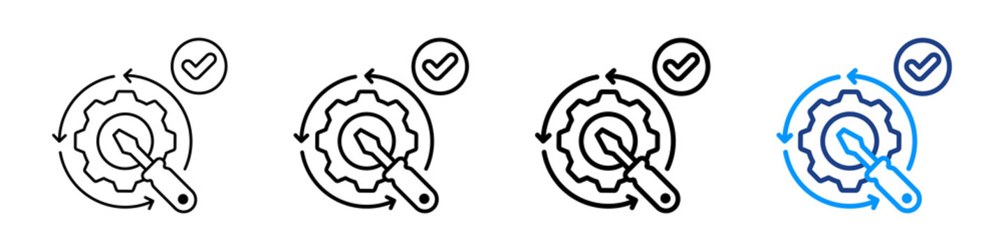 Corrective Action Icon Different Style Outline Collection Set.