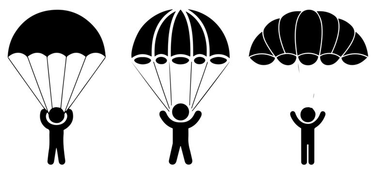 skydiving parachute sport icon vector