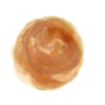Soft Watercolor Illustration of Sata Andagi on White Background