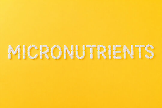 White text reading MICRONUTRIENTS is displayed on a solid yellow background.