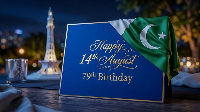 Happy 14th August Pakistan 79th Birthday Card