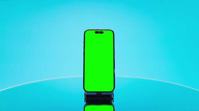 Green Screen Smartphone Pack Shot Reveal on Blue