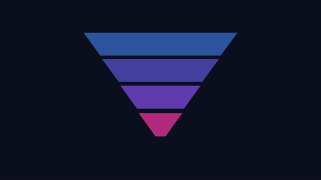 Animated marketing sales funnel chart for business growth and conversion strategy animation 4k