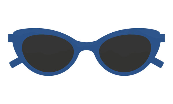 Minimalist cat-eye sunglasses with sleek upturned frames and dark lenses, isolated on white background. Fashion accessory concept