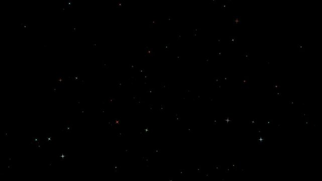 4k magic line dust, twinkling star glitter line animation, white stars, and bokeh lights sparkle, and a shimmering starlight trail on a black screen background, 4k