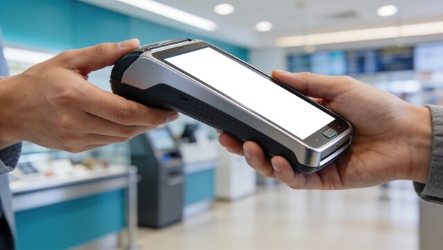 Generative AI depicting the exchange of a smartphone in a retail setting