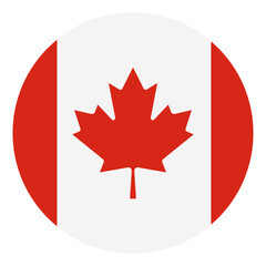 Obraz premium Round badge of Canada national flag